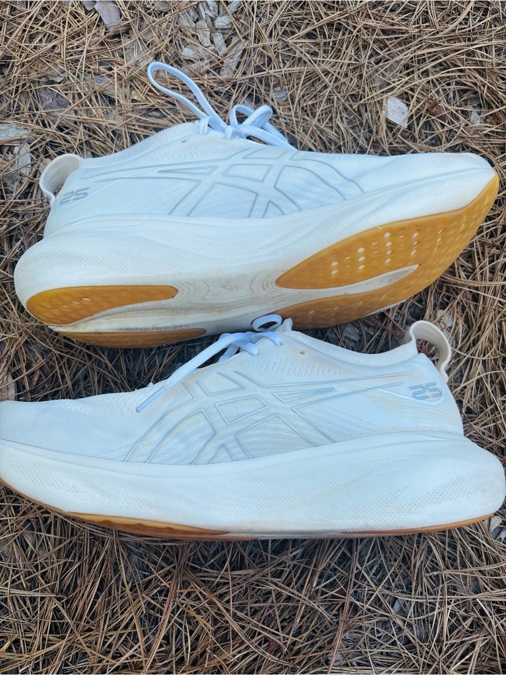 Asics Gel Nimbus 25 Women’s All-White Knit PureGEL Running Sneakers size 12 - Picture 15 of 15